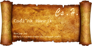 Csánk Henrik névjegykártya