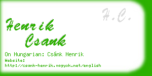 henrik csank business card